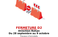 Fermeture de la D2 en direction de Rohan