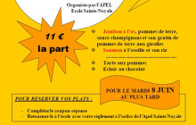 Repas à emporter école Sainte-Noyale